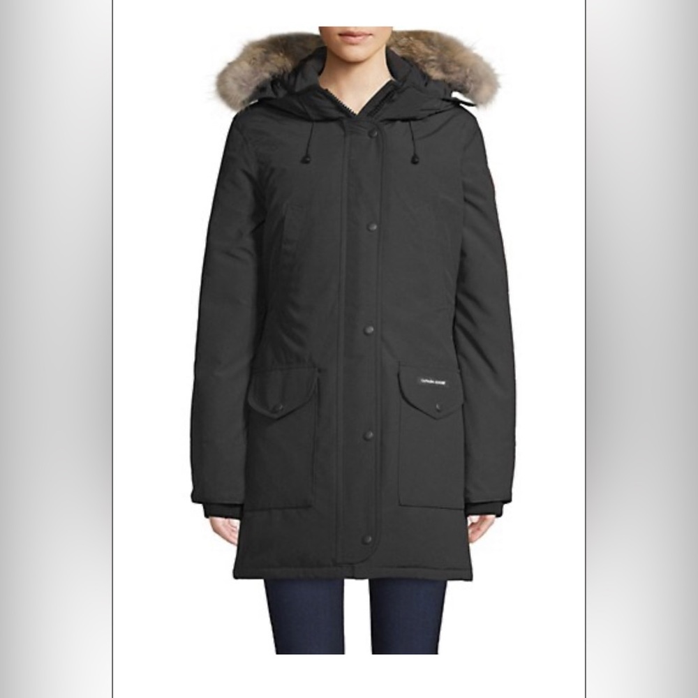 Canada Goose Black Trillium Coyote Fur-Trim Down Parka